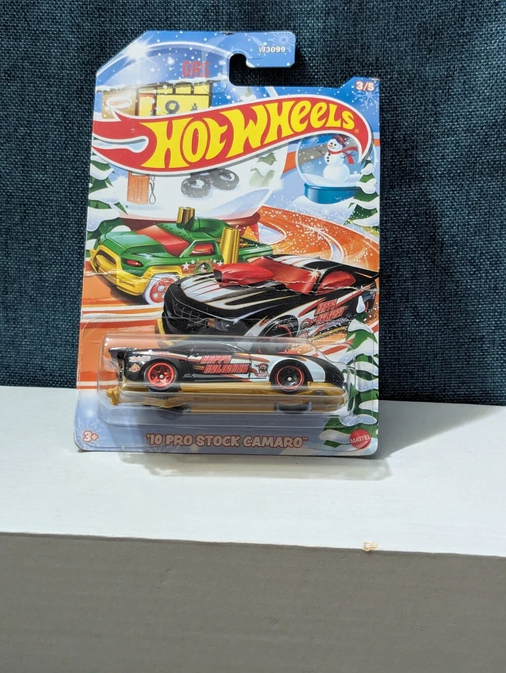 Hot Wheels 2010 Pro Stock Camaro Holiday Racers | Black Happy Holidays Car